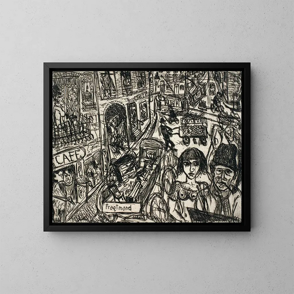 Gadeliv à Nørrebro - John Christensen — framed artwork on a wall