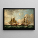 De Pelgrim, later hernoemd naar de Royal Caroline, in twee posities voor de kust - John Cleveley de Oudere — ingelijst kunstwerk aan de muur