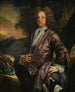 portret van William Paul 1673-1711 uit Bray Berkshire met zijn hond en een geweer - John Closterman — weergave van het kunstwerk