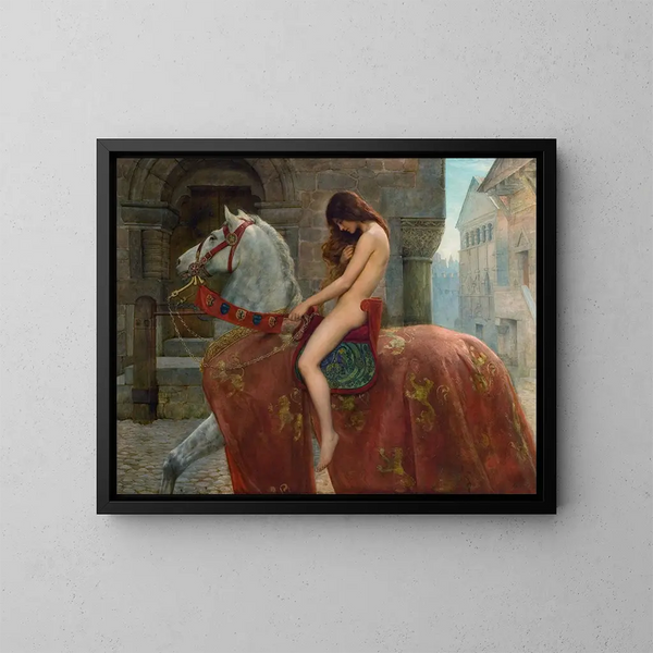 Lady Godiva - John Collier — framed artwork on a wall