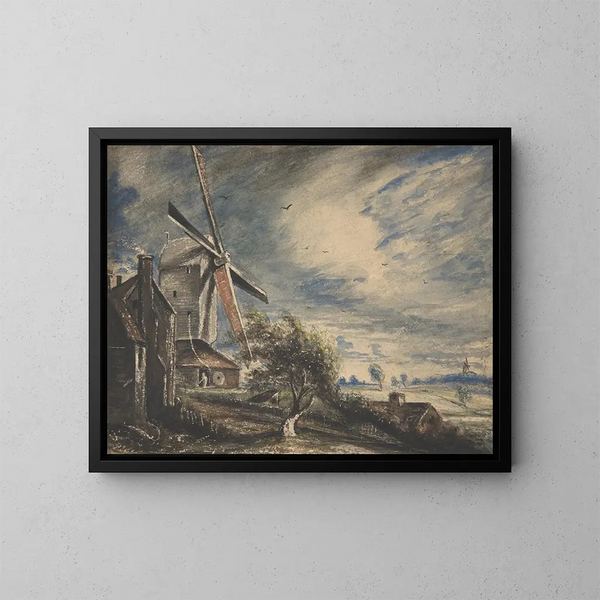 Een molen bij Colchester - John Constable — ingelijst kunstwerk aan de muur