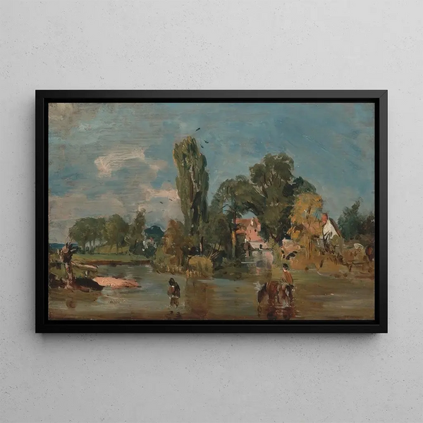 Moulin de Flatford - John Constable — ingelijst kunstwerk aan de muur