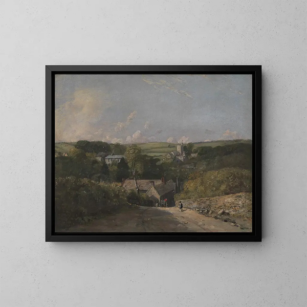 Dorp van Osmington - John Constable — ingelijst kunstwerk aan de muur