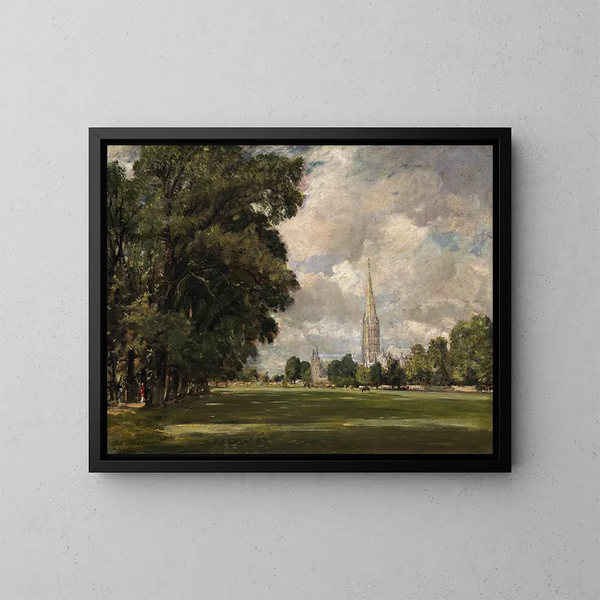 Salisbury Kathedraal vanaf Lower Marsh Close - John Constable — ingelijst kunstwerk aan de muur