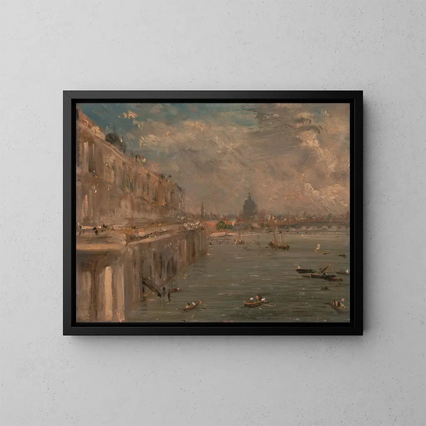 terras van Somerset House vanaf de Waterloo-brug - John Constable — ingelijst kunstwerk aan de muur