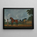 Een heer met zijn paar paarden die een cabriolet trekken - John Cordrey — ingelijst kunstwerk aan de muur