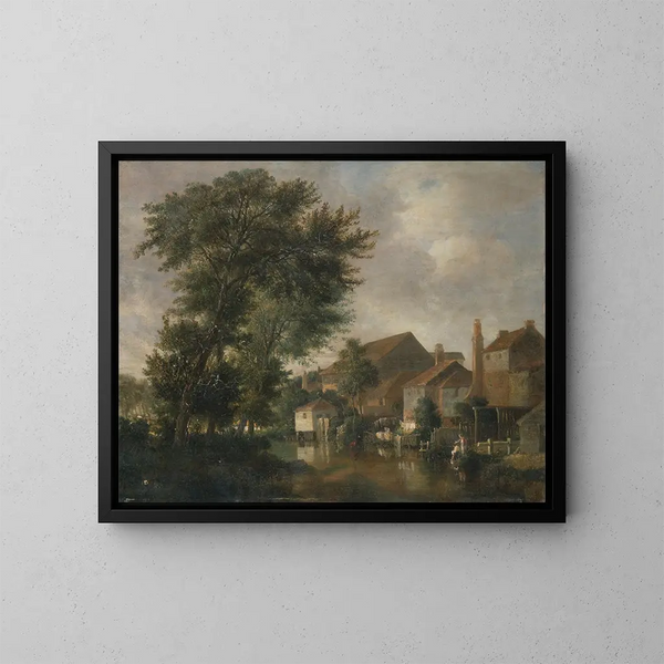 The Wensum River in Norwich - John Crome — framed artwork on a wall