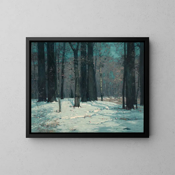 Wood in Winter - John Fabian Carlson — framed artwork on a wall