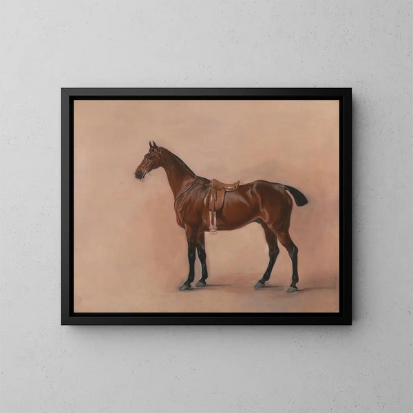 Study of a Bay Chestnut Hunting Horse - John Ferneley — framed artwork on a wall
