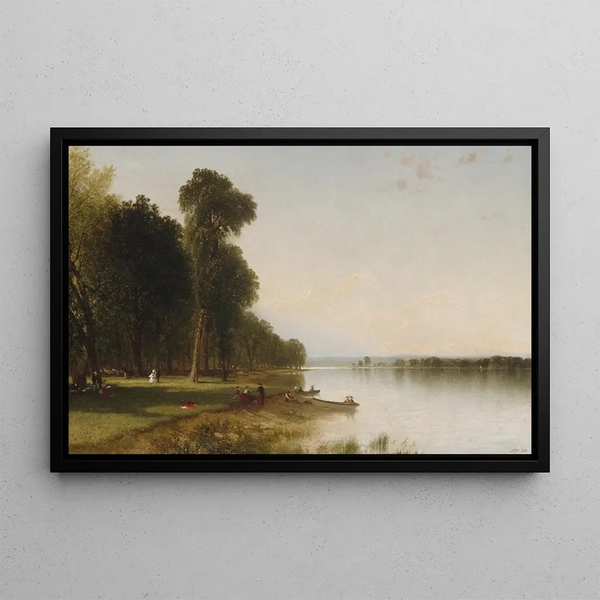 Summer Day on Conesus Lake - John Frederick Kensett — framed artwork on a wall