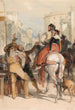 Straatscène in Granada op de dag van de stierengevecht - John Frederick Lewis — weergave van het kunstwerk