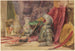 van een interieur met harnas en wapens - John Frederick Lewis — weergave van het kunstwerk