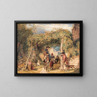 John Frederick Lewis - Figures and Animals in a Vineyard.webp