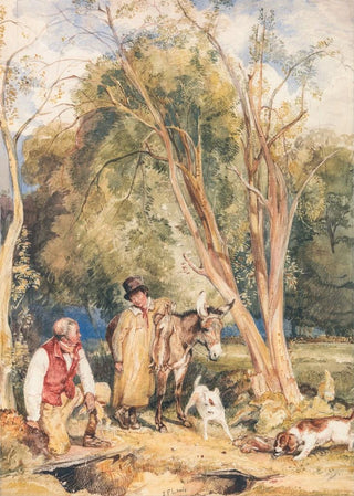 John Frederick Lewis - Game Keeper And Boy Ferreting A Rabbit.webp