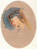 Hoofd van jonge vrouw - John Frederick Lewis — weergave van het kunstwerk