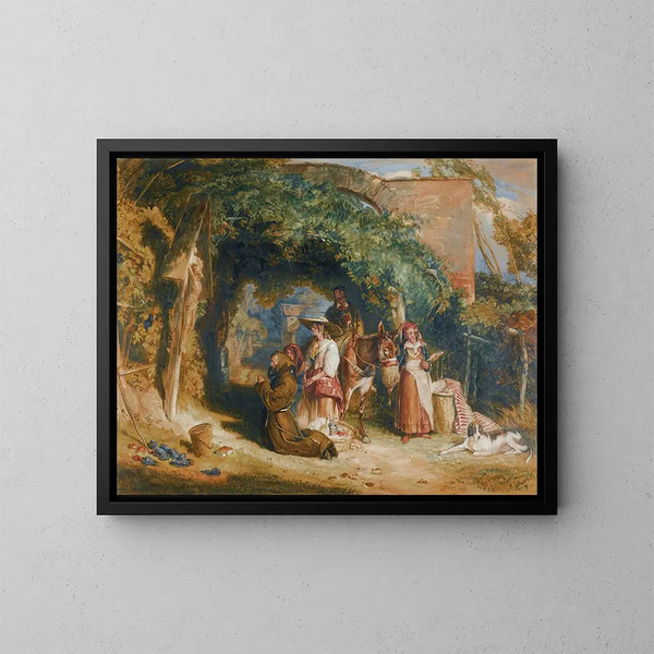Landbouwers uit Tirol in gebed - John Frederick Lewis — ingelijst kunstwerk aan de muur