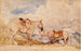 Twee paarden - John Frederick Lewis — weergave van het kunstwerk