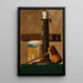 Chandelier, mug, pipe and book - John Frederick Peto — framed artwork on a wall