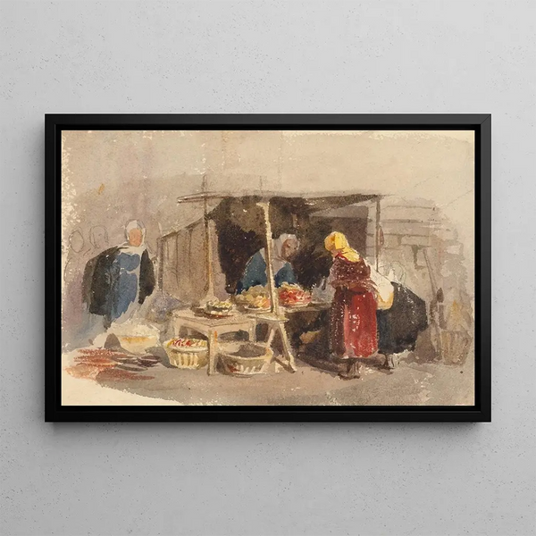 John Frederick Tayler - A Fruit Stall in a Market.webp