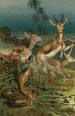 Cobra africain of Haje en gazelles - John George Wood — weergave van het kunstwerk