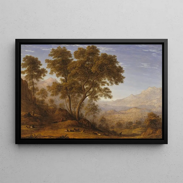 Ma dernière vue de l'Italie depuis les Alpes sur Suza - John Glover — framed artwork on a wall