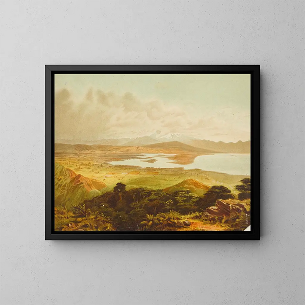 Plains of Waimea and cultivated countryside near Nelson - John Gully — framed artwork on a wall