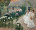 op het terras - John Henry Twachtman — weergave van het kunstwerk