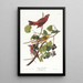 Tangara d'été - John James Audubon — ingelijst kunstwerk aan de muur