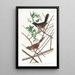 Bruant à gorge rousse - John James Audubon — ingelijst kunstwerk aan de muur