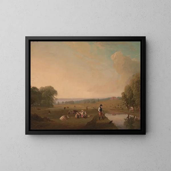 a view of Theobalds Park, Hertfordshire - John James Chalon — framed artwork on a wall
