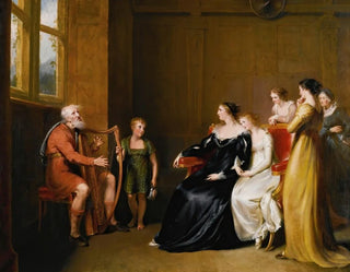 John James Masquerier - The Minstrel Singing His Lay To The Duchess Of Buccleugh From Walter Scotts The Lay Of The Last Minstrel.webp