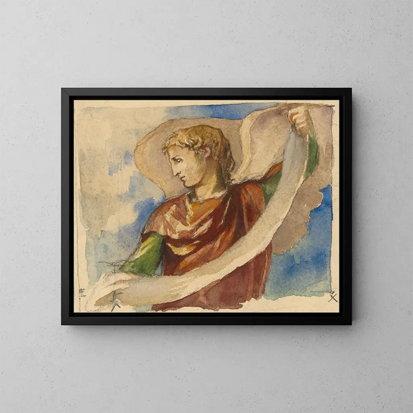 Study for an angel in the decoration of Trinity Church in Boston - John La Farge — framed artwork on a wall