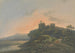 Landschap in de avond met een kasteel in ruïne - John Laporte — weergave van het kunstwerk