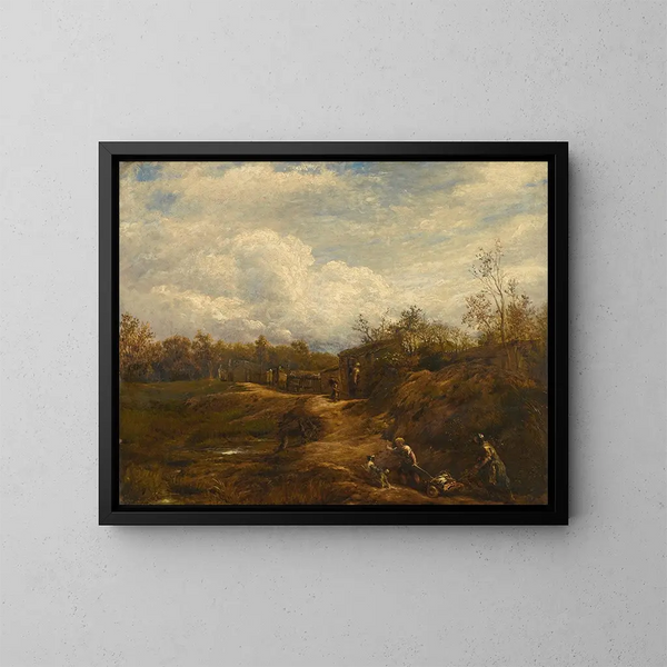an English landscape - John Linnell — framed artwork on a wall
