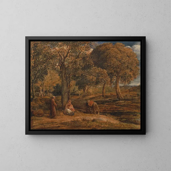 De rust tijdens de vlucht naar Egypte - John Linnell — ingelijst kunstwerk aan de muur