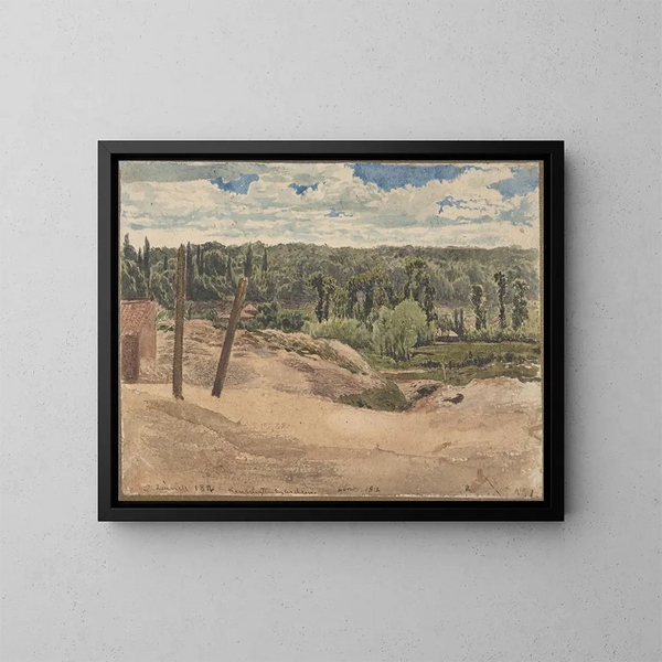 View of the Kensington Gardens, London - John Linnell — framed artwork on a wall