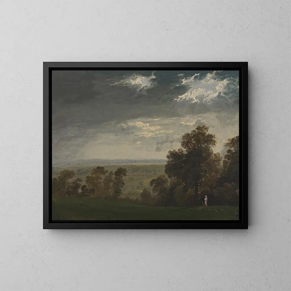 Landscape, perhaps the Isle of Wight or Richmond Hill - John Martin — framed artwork on a wall