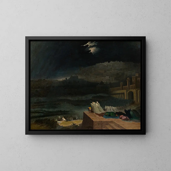 Repentance of Nineveh - John Martin — framed artwork on a wall