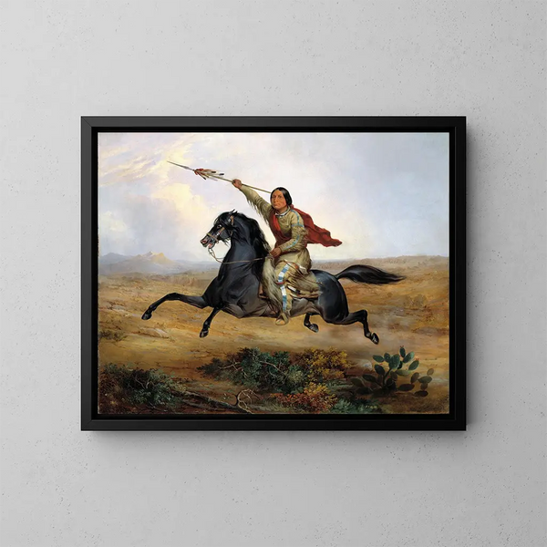 Warrior Towoccono Korakkookiss - John Mix Stanley — framed artwork on a wall