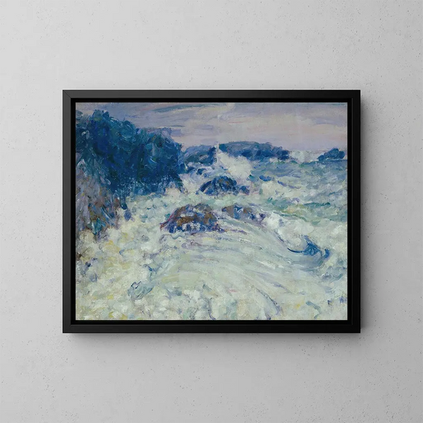 Seascape painting of rough sea at Morestil - John Peter Russell — framed artwork on a wall