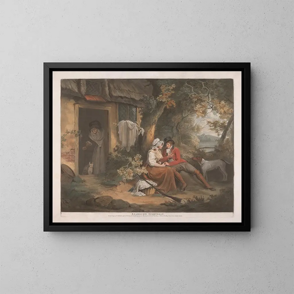 Sporty love painting of John Raphael Smith — framed artwork on a wall