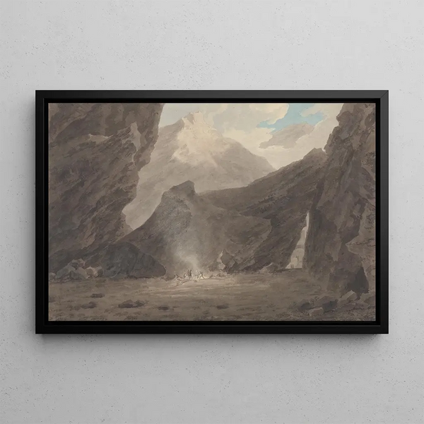 Near Chiavenna in Graubünden - John Robert Cozens — framed artwork on a wall