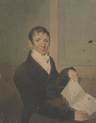 John Rubens Smith - Mr Graupner seated and holding music.webp