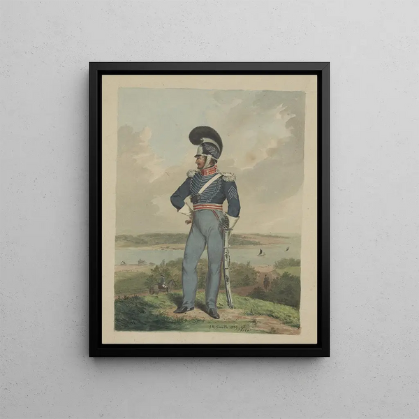 John Rubens Smith - Soldier from the First City Troop Philadelphia in uniform and helmet with a plume.webp