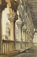 Voorbeelden van architectuur van Venetië Het Paleis van de Dogen Renaissance kapitelen van de Loggia - John Ruskin — weergave van het kunstwerk