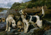 Jacht op otter op de spoorlijn - John Sargent Noble — weergave van het kunstwerk