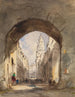 Straatscène in Calais - John Scarlett Davis — weergave van het kunstwerk