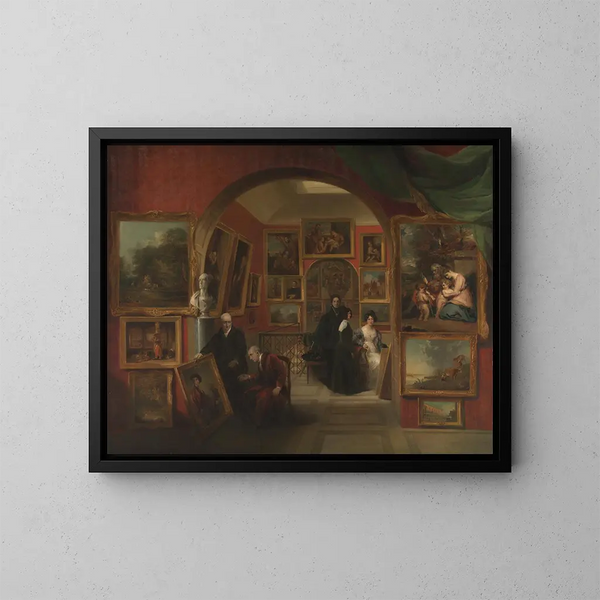 L'intérieur de la British Institution Gallery - John Scarlett Davis — ingelijst kunstwerk aan de muur