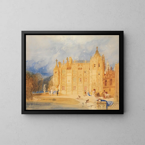 The Abbey House of Saint-Ouen Abbey in Rouen - John Sell Cotman — framed artwork on a wall