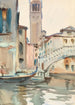 Een brug en een campanile Venetië - John Singer Sargent — weergave van het kunstwerk